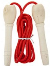Red 7ft Wooden Handle Skipping Rope