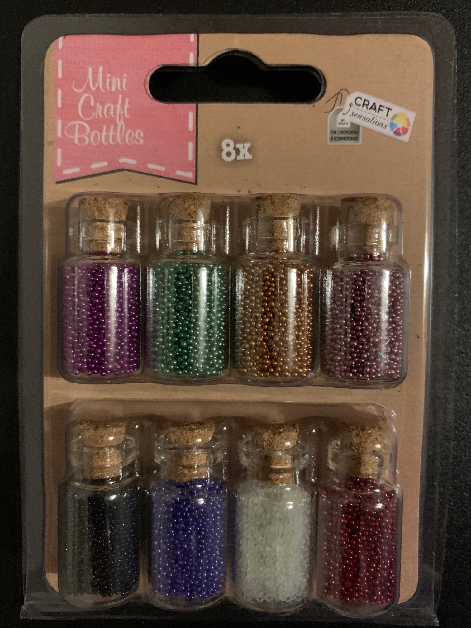 8 mini bottles of craft - Beads