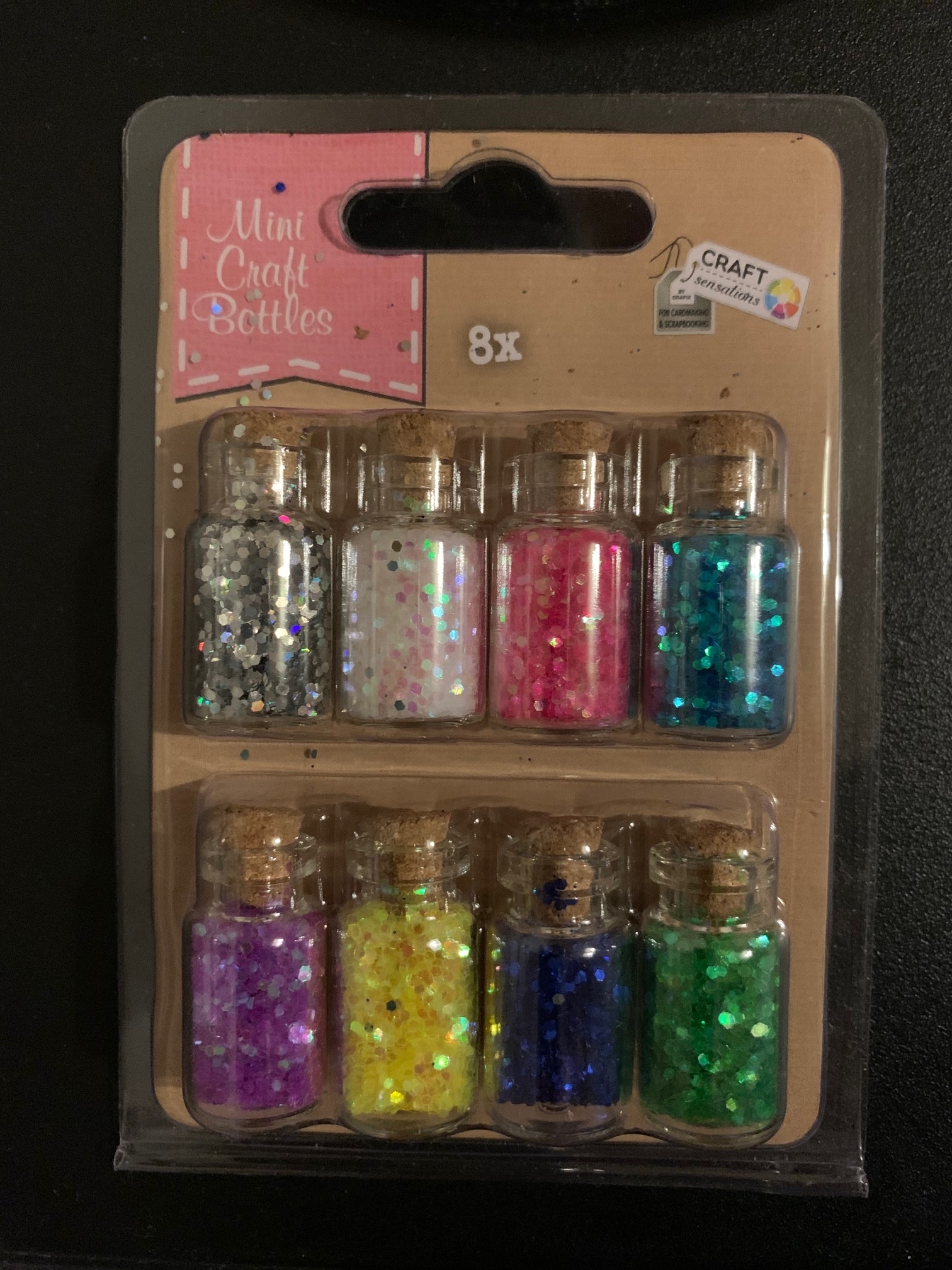 8 mini bottles of craft - Glitter