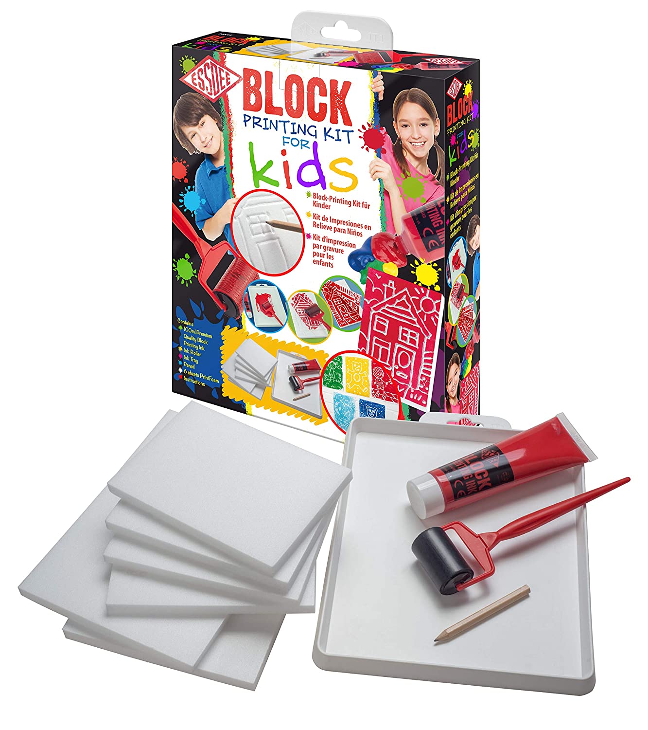 Essdee Block Printing Kit For Kids contents