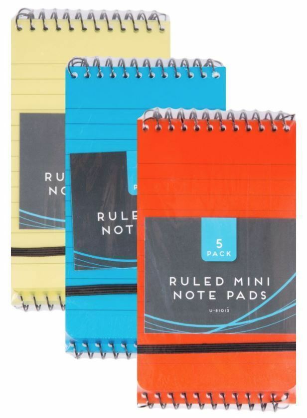 Ruled Mini Notepads 5 pack