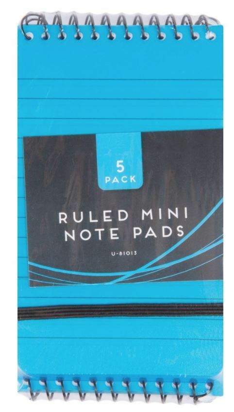 Ruled Mini Notepads 5 pack blue