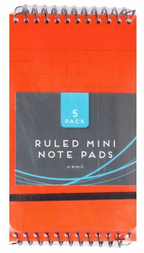 Ruled Mini Notepads 5 pack red
