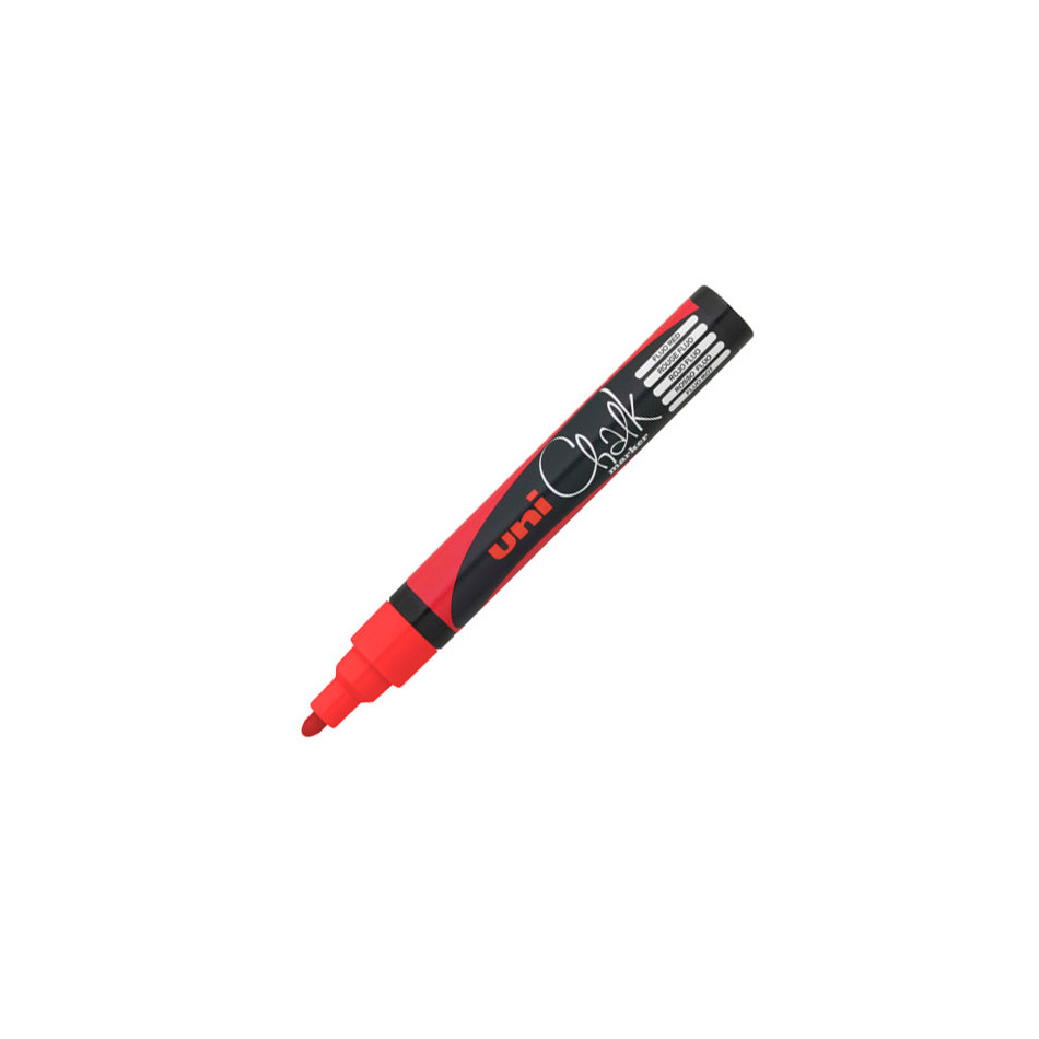 Uni Chalk Marker Pen PWE-5M Medium Bullet Tip Red