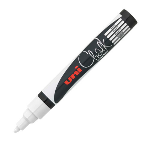 Uni Chalk Marker Pen PWE-5M Medium Bullet Tip White