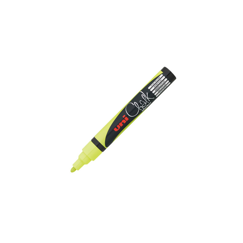 Uni Chalk Marker Pen PWE-5M Medium Bullet Tip Yellow