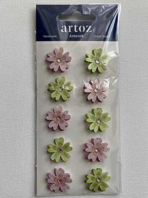 Stickers - Flower Pink/Green