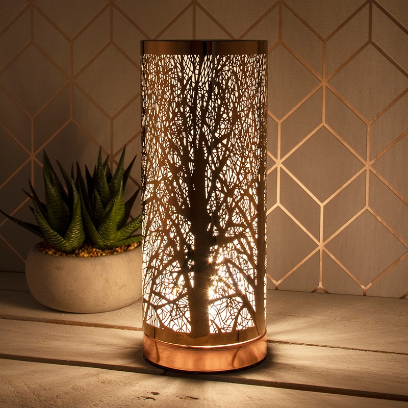 White And Rose Gold Touch Sensitive Aroma Lamp