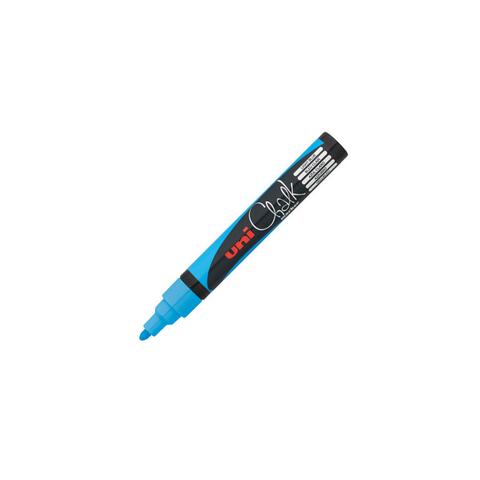Uni Chalk Marker Pen PWE-5M Medium Bullet Tip Blue