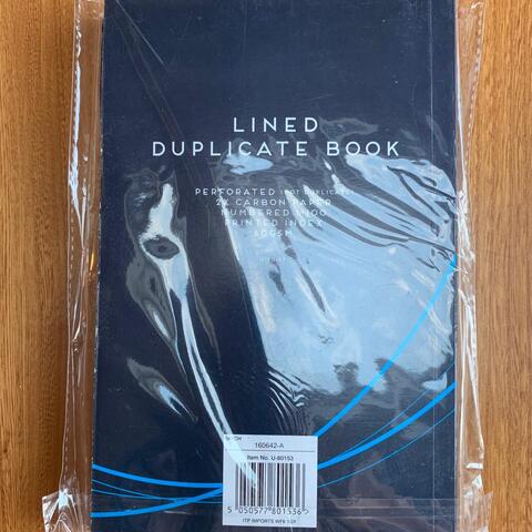 Lined Duplicate Book