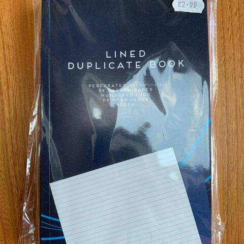 Lined Duplicate Book