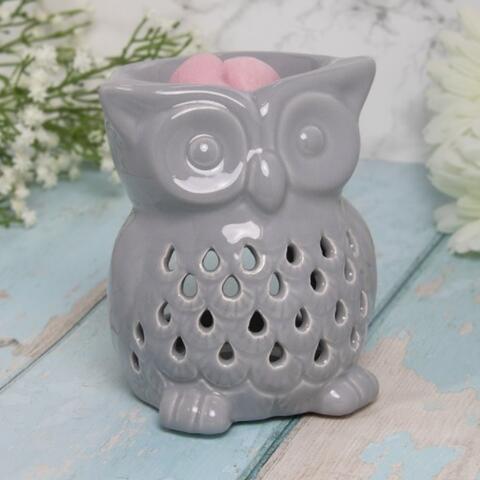 Grey Ceramic Owl Wax Burner