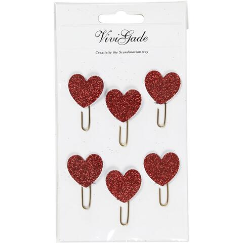 Red Hearts Paper Clips