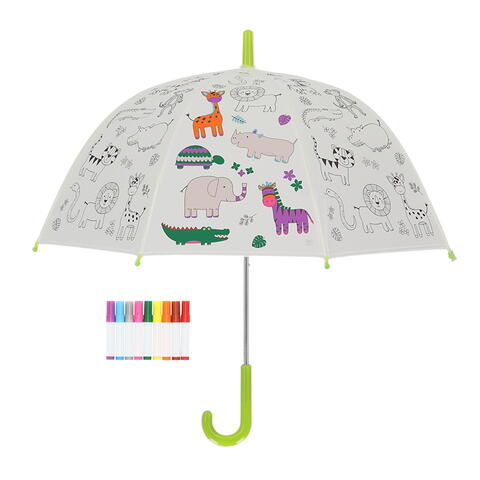 Children's Colour-In Umbrella and Pens Set Jungle